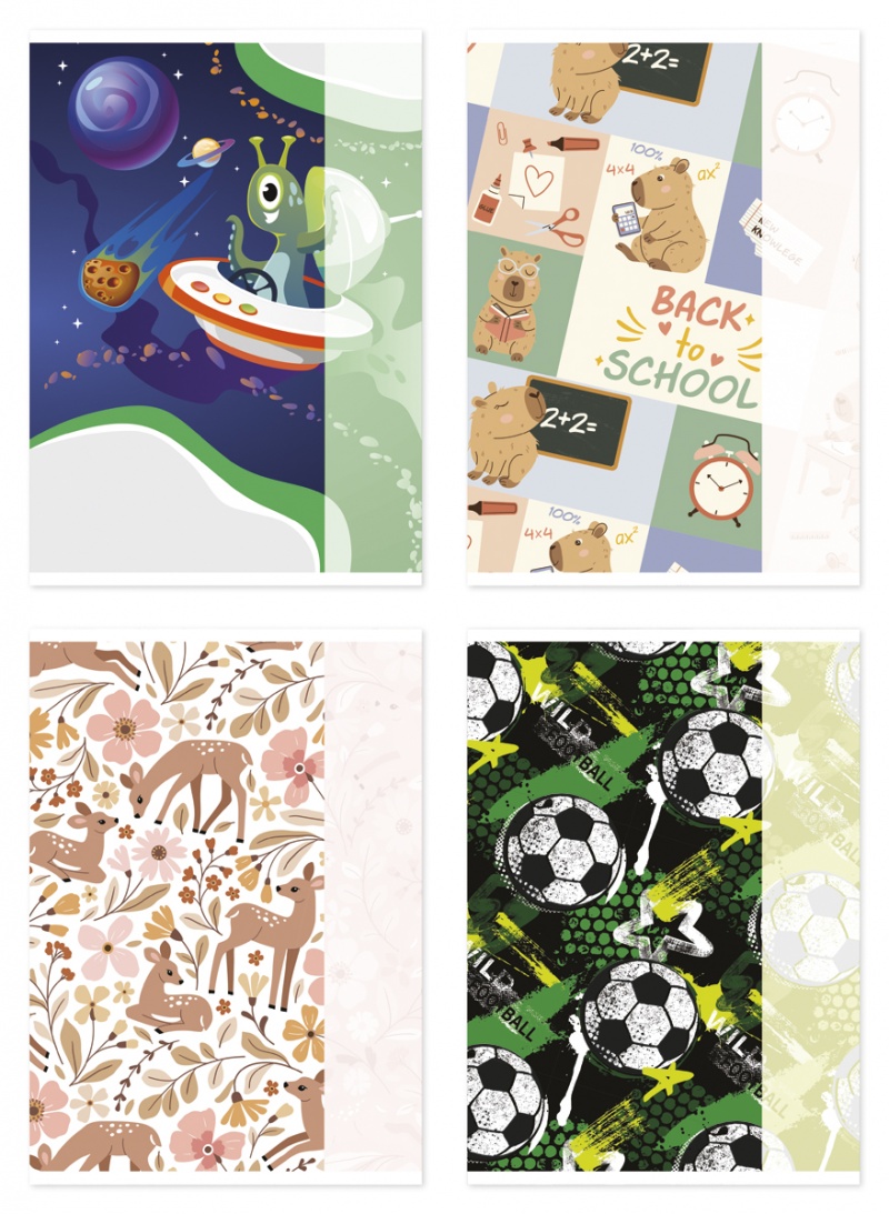 Zeszyt szkolny GIMBOO, A5, w 3 linie, 32 kart., 70gsm, mix wzor&oacute;w, Zeszyty, Artykuły szkolne