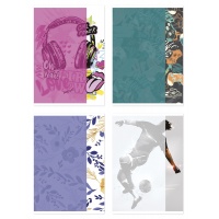 Zeszyt szkolny GIMBOO, A5, w kratkę, 60 kart., 70gsm, mix wzor&oacute;w, Zeszyty, Artykuły szkolne