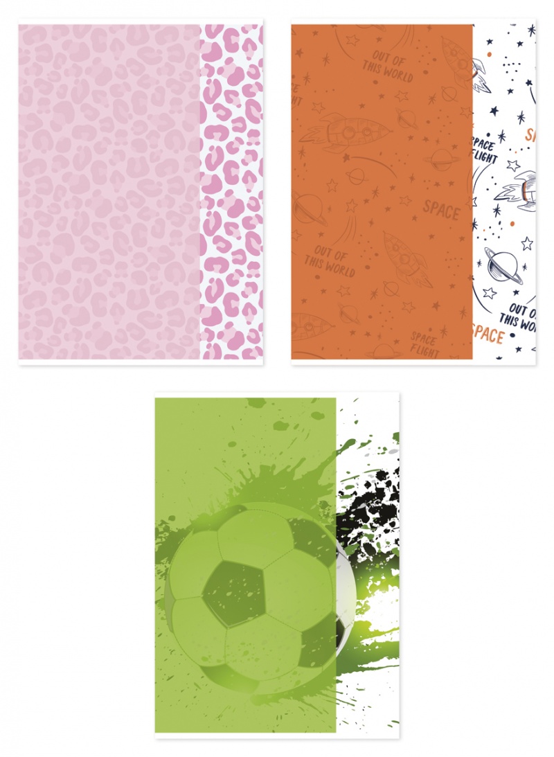 School notebook GIMBOO, A4, checkered, 60 sheets, 70gsm, mix designs