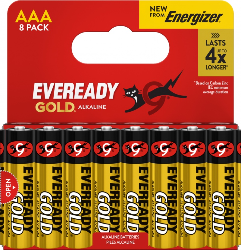 Bateria EVEREADY GOLD from ENERGIZER, AAA, LR03, 1,5V, DHP8, 8 szt., Baterie, Urządzenia i maszyny biurowe
