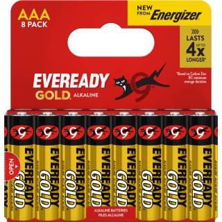 Bateria EVEREADY GOLD from ENERGIZER, AAA, LR03, 1,5V, DHP8, 8 szt., Baterie, Urządzenia i maszyny biurowe