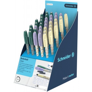 Display pi&oacute;r kulkowych SCHNEIDER Zippi, 40 szt., mix kolor&oacute;w, Pi&oacute;ra, Artykuły do pisania i korygowania