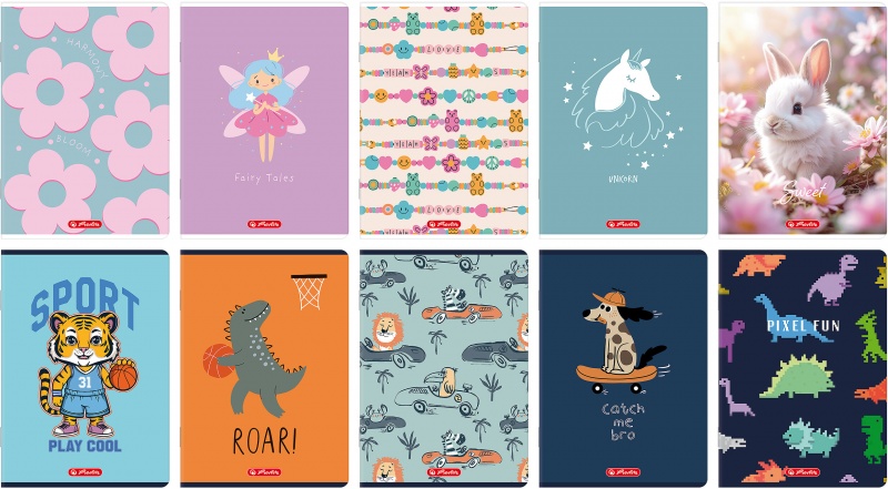 ZESZYT HER MIX A5 16K.LINIA PODW.KOLOR./20/, Zeszyty, Zeszyty i bloki