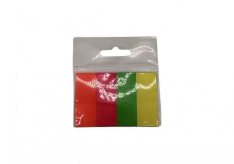 ZAKŁADKI INDEKSUJĄCE 19x48 4x50KOLOR PLASTIK /24, Zakładki indeksujące, Galanteria papiernicza