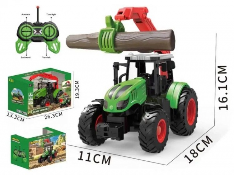 Traktor R/C 1:24 18x11x16cm, Pojazdy, Zabawki