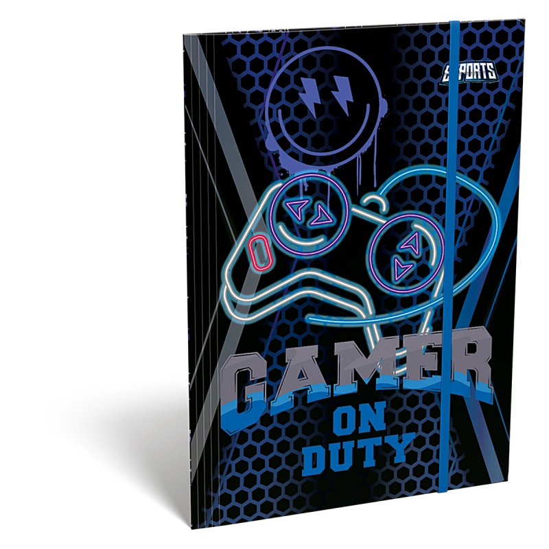 Teczka z gumką ICO Lizzy Esport Gamer on Duty, A5, mix kolor&oacute;w, Teczki, Artykuły szkolne