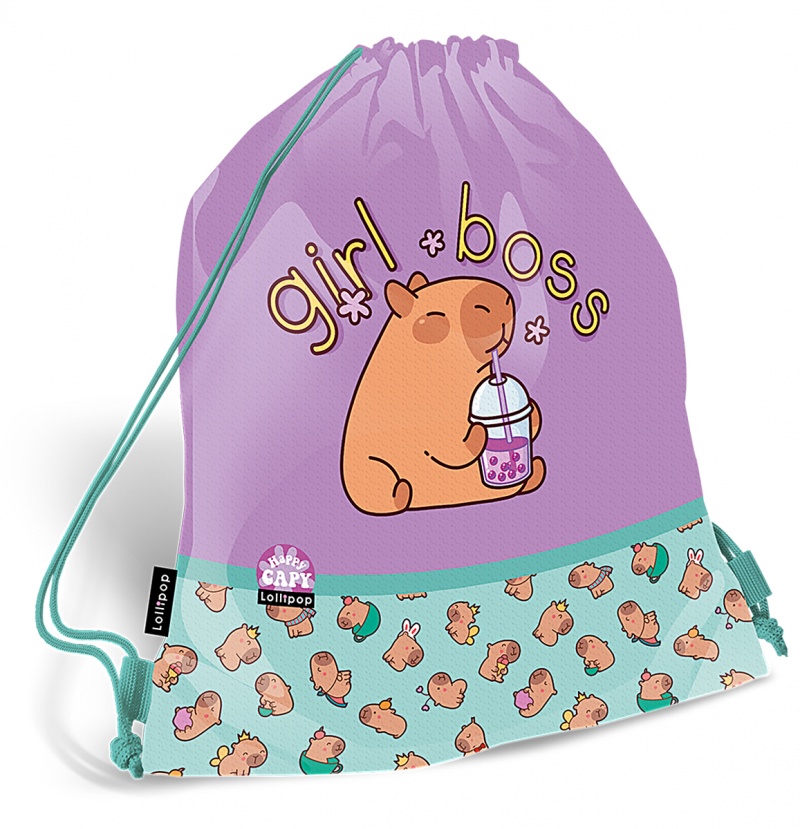 Worek ICO Lizzy Lollipop Capybara, mix kolor&oacute;w, Worki, Artykuły szkolne