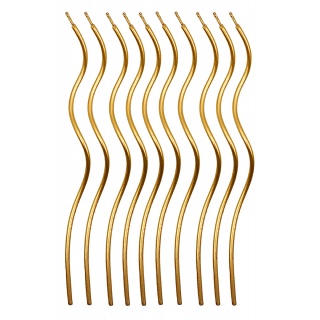 Świeczki spiralne PARTY GO, 14cm, 10 szt., złote, Okolicznościowe, Gadżety