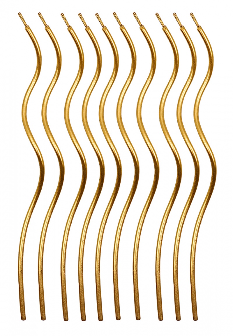 Świeczki spiralne PARTY GO, 14cm, 10 szt., złote, Okolicznościowe, Gadżety