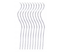 Świeczki spiralne PARTY GO, 14cm, 10 szt., srebrne, Okolicznościowe, Gadżety