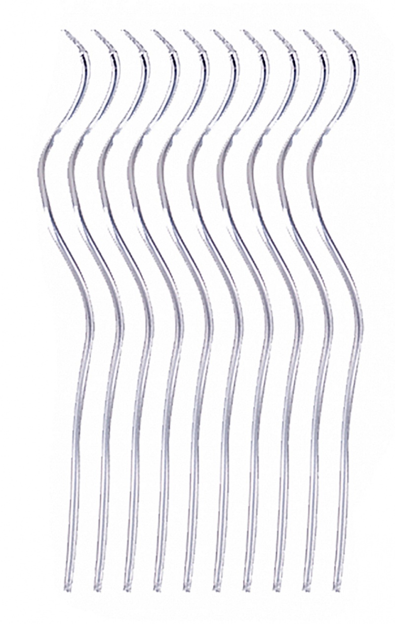 Świeczki spiralne PARTY GO, 14cm, 10 szt., srebrne, Okolicznościowe, Gadżety