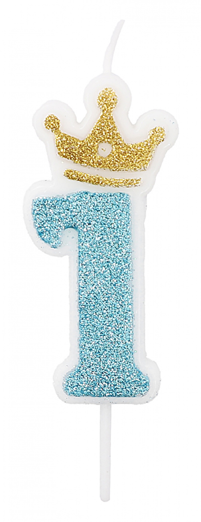 Świeczka PARTY GO, cyfra 1, 6,8cm, niebieska, Okolicznościowe, Gadżety