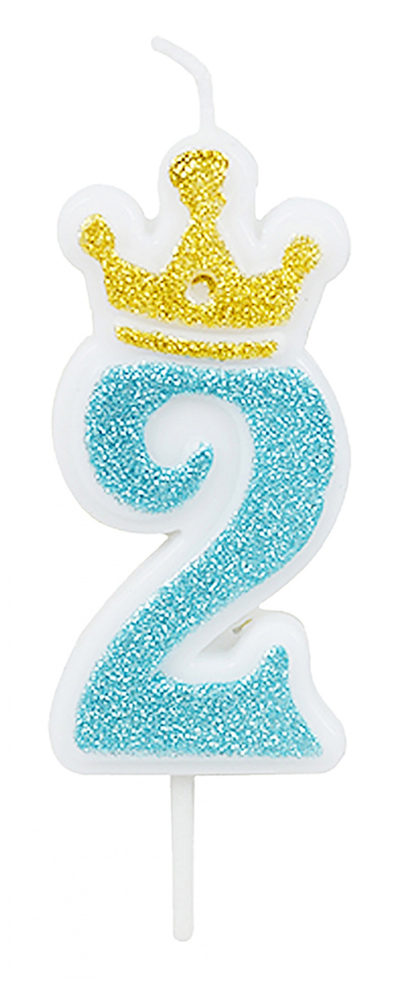 Świeczka PARTY GO, cyfra 2, 6,8cm, niebieska, Okolicznościowe, Gadżety