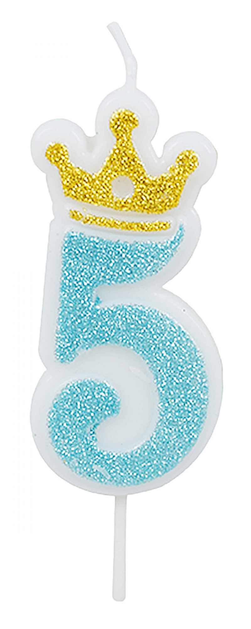 Świeczka PARTY GO, cyfra 5, 6,8cm, niebieska, Okolicznościowe, Gadżety