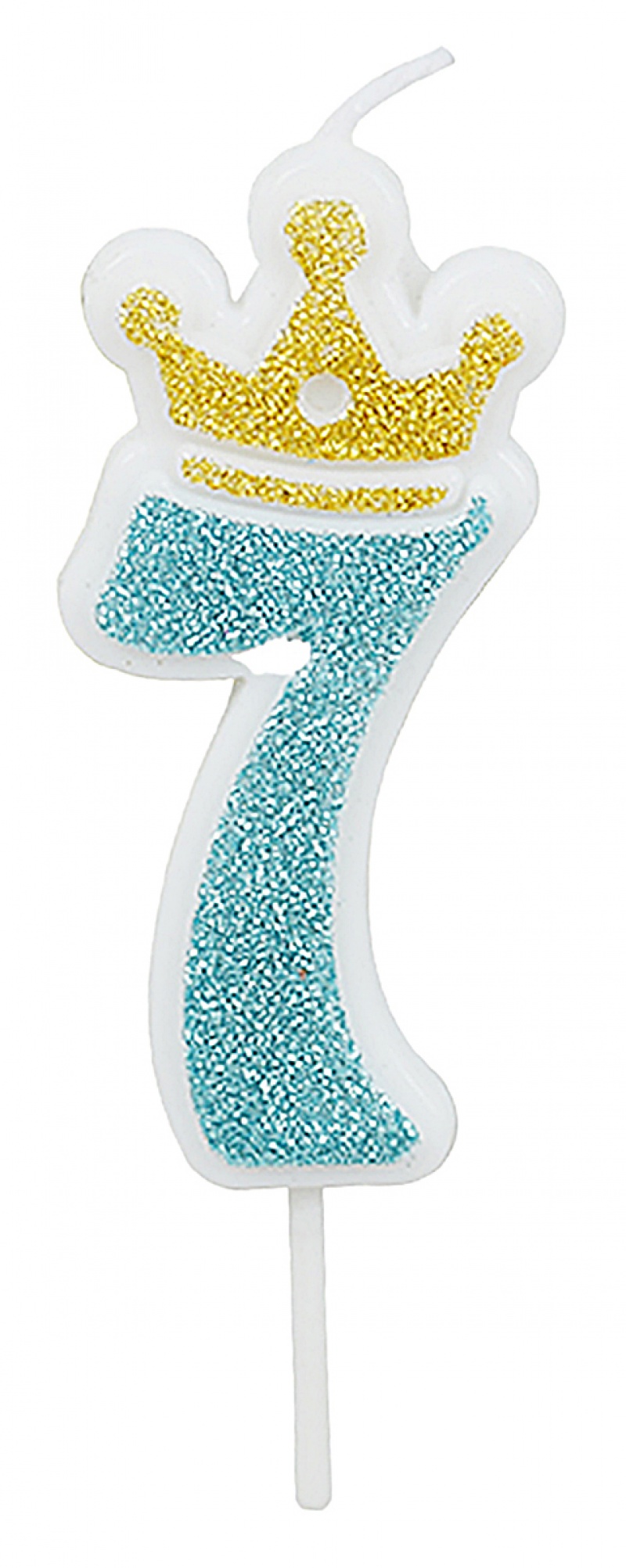 Świeczka PARTY GO, cyfra 7, 6,8cm, niebieska, Okolicznościowe, Gadżety