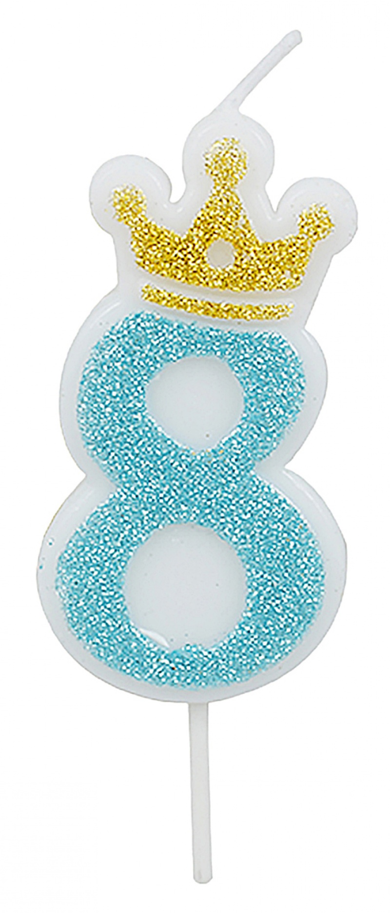 Świeczka PARTY GO, cyfra 8, 6,8cm, niebieska, Okolicznościowe, Gadżety