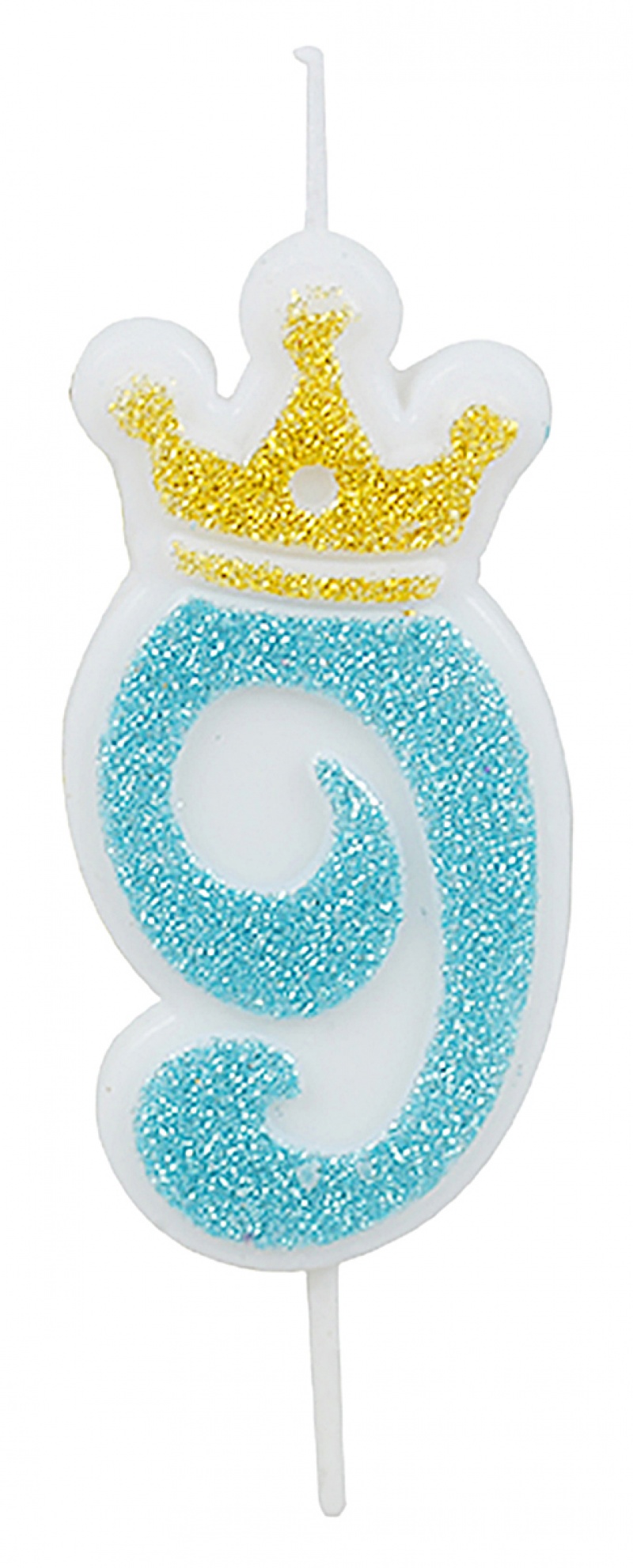 Świeczka PARTY GO, cyfra 9, 6,8cm, niebieska, Okolicznościowe, Gadżety