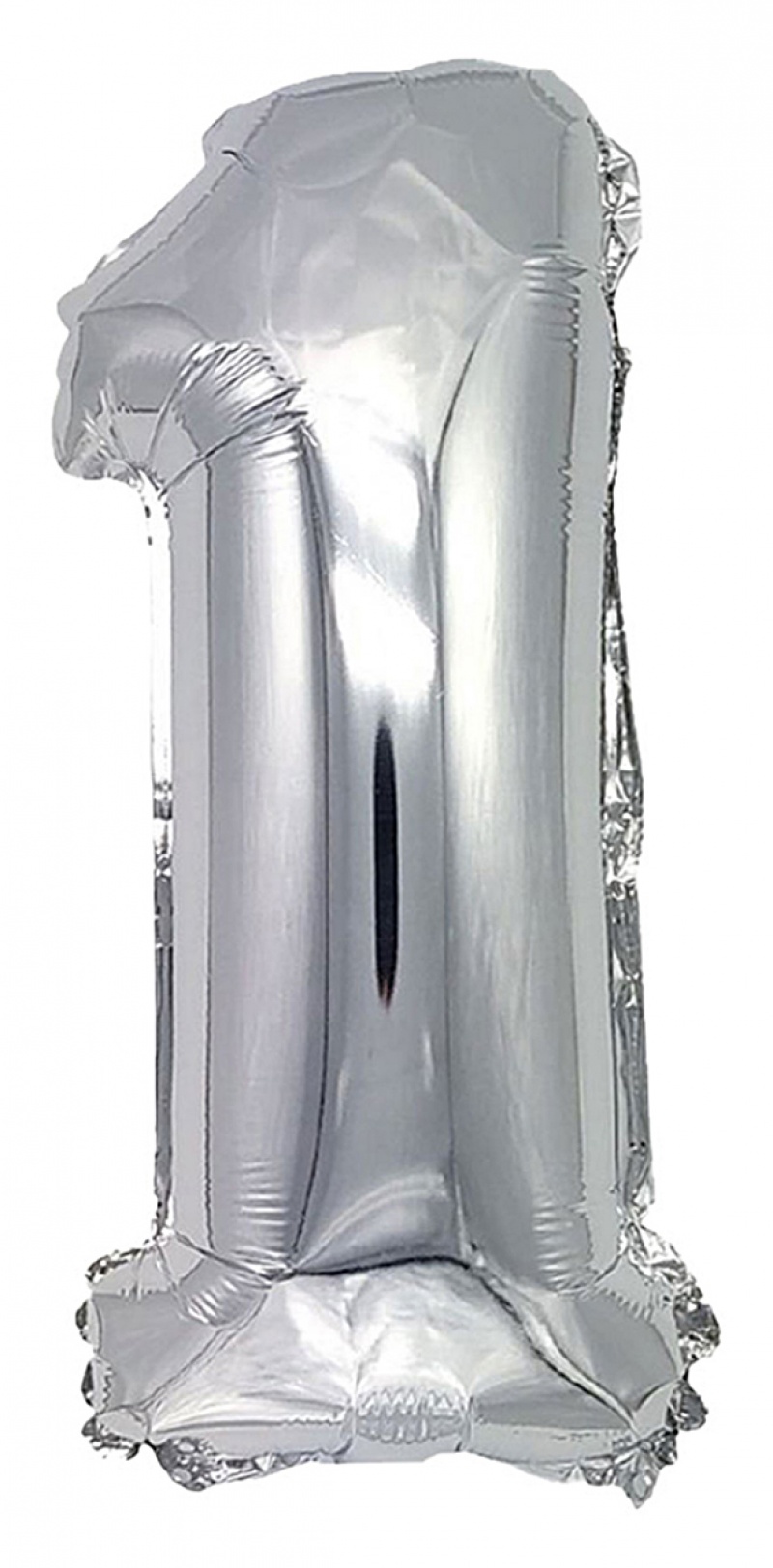 Balon foliowy PARTY GO, cyfra 1, 80cm, srebrny, Okolicznościowe, Gadżety