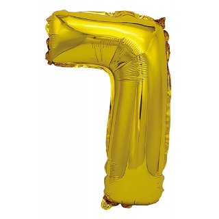 Balon foliowy PARTY GO, cyfra 7, 80cm, złoty, Okolicznościowe, Gadżety