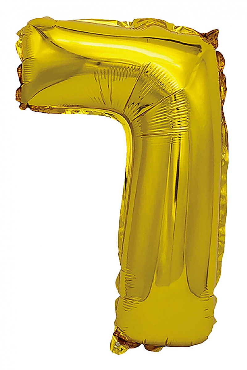 Balon foliowy PARTY GO, cyfra 7, 80cm, złoty, Okolicznościowe, Gadżety