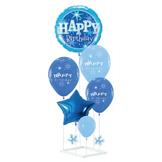 Zetaw balon&oacute;w PARTY GO Happy Birthday, 90cm, 6 szt., niebieskie, Okolicznościowe, Gadżety