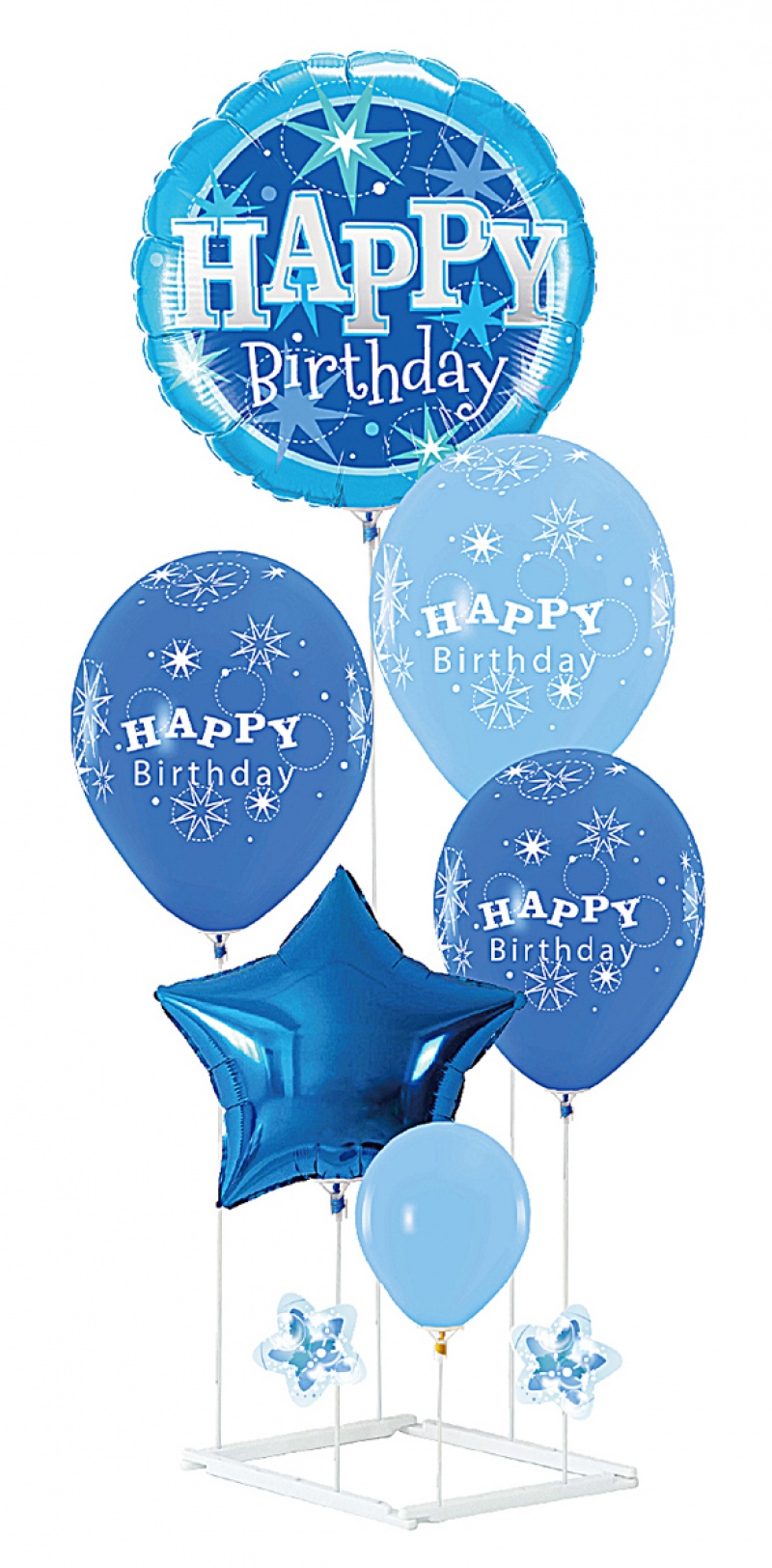 Zetaw balon&oacute;w PARTY GO Happy Birthday, 90cm, 6 szt., niebieskie, Okolicznościowe, Gadżety