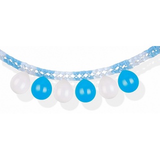 Girlanda balonowa PARTY GO, 3m, niebiesko-biała, Okolicznościowe, Gadżety
