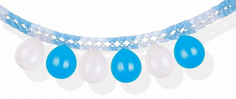 Girlanda balonowa PARTY GO, 3m, niebiesko-biała, Okolicznościowe, Gadżety