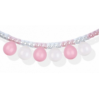 Girlanda balonowa PARTY GO, 3m, r&oacute;żowo-biała, Okolicznościowe, Gadżety