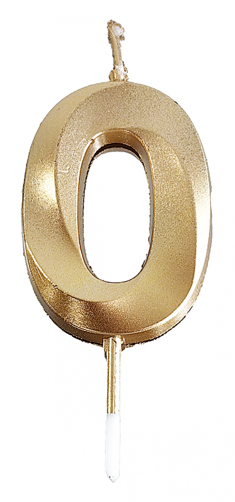 Świeczka PARTY GO, cyfra 0, 4,8cm, złota, Okolicznościowe, Gadżety