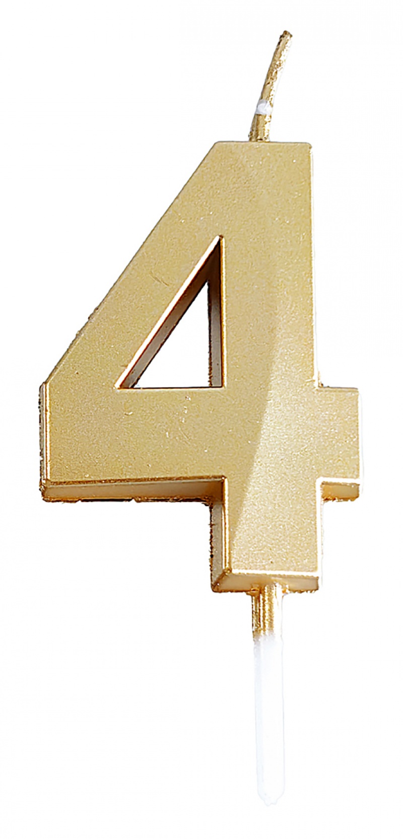 Świeczka PARTY GO, cyfra 4, 4,8cm, złota, Okolicznościowe, Gadżety