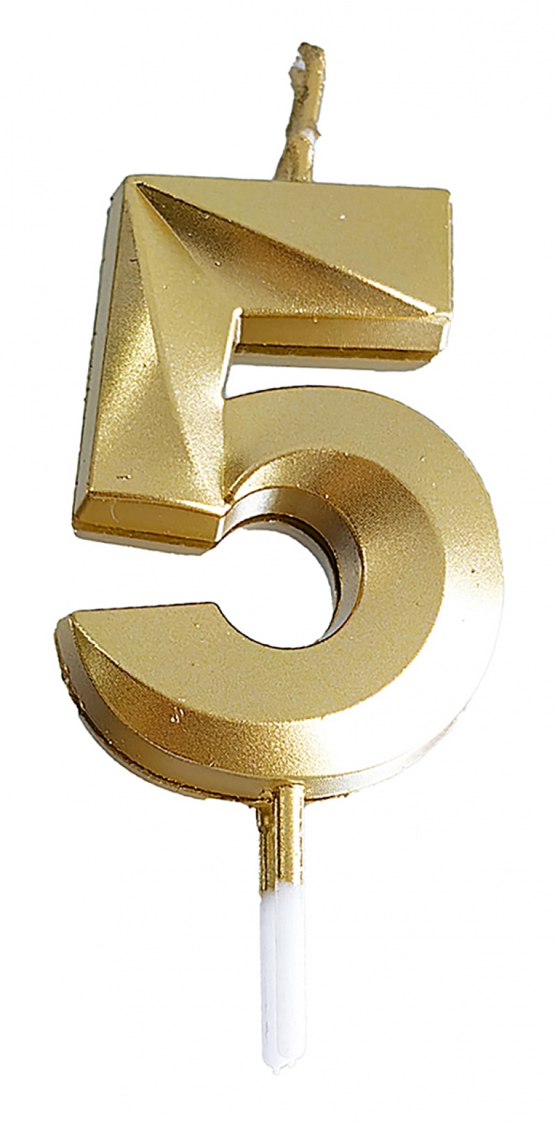 Świeczka PARTY GO, cyfra 5, 4,8cm, złota, Okolicznościowe, Gadżety