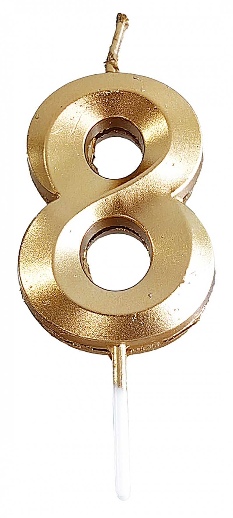 Świeczka PARTY GO, cyfra 8, 4,8cm, złota, Okolicznościowe, Gadżety