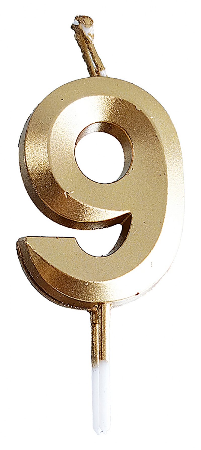 Świeczka PARTY GO, cyfra 9, 4,8cm, złota, Okolicznościowe, Gadżety