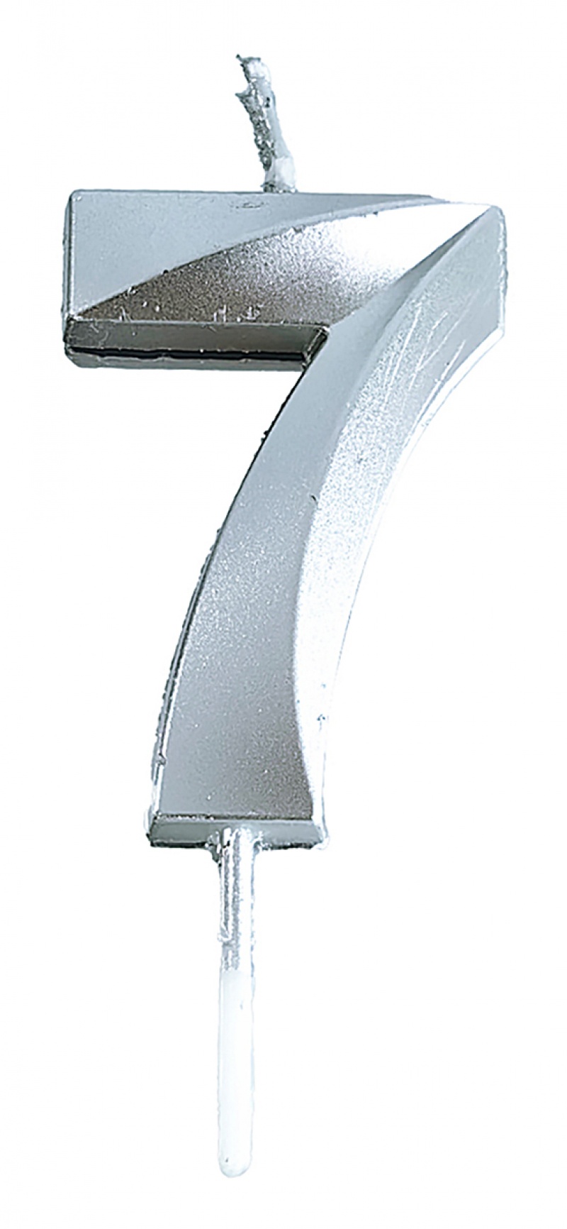 Świeczka PARTY GO, cyfra 7, 4,8cm, srebrna, Okolicznościowe, Gadżety