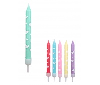 Świeczki na tort PARTY GO, 9cm, 6 szt., mix kolor&oacute;w, Okolicznościowe, Gadżety