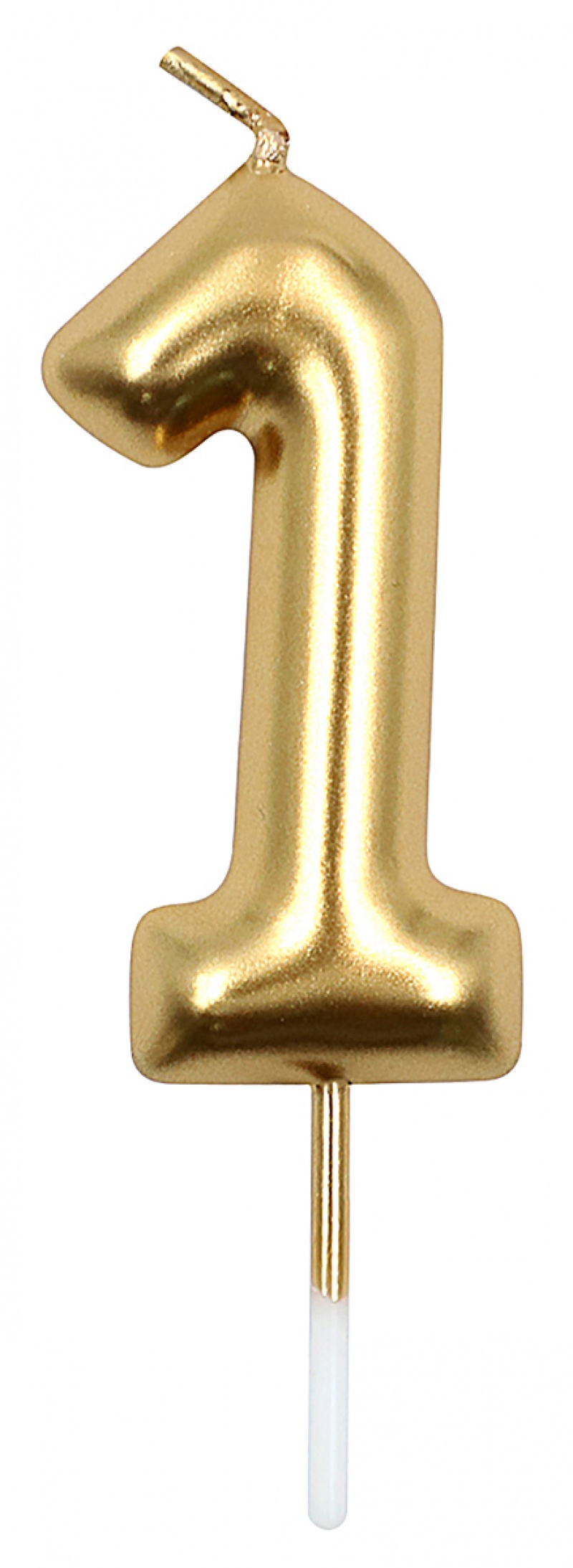 Świeczka PARTY GO, cyfra 1, 6cm, złota, Okolicznościowe, Gadżety