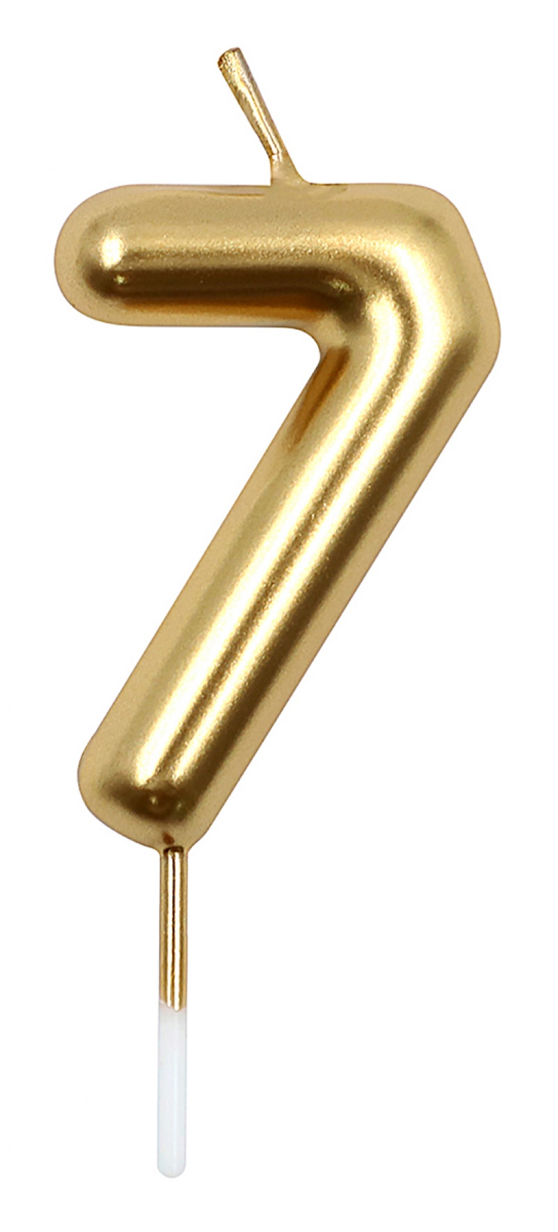 Świeczka PARTY GO, cyfra 7, 6cm, złota, Okolicznościowe, Gadżety