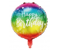 Balon PARTY GO Happy Birthday, 45cm, 1 szt., mix kolor&oacute;w, Okolicznościowe, Gadżety