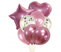 Zestaw balon&oacute;w PARTY GO, 45cm, 8 szt., r&oacute;żowe, Okolicznościowe, Gadżety