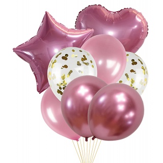 Zestaw balon&oacute;w PARTY GO, 45cm, 8 szt., r&oacute;żowe, Okolicznościowe, Gadżety