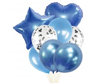 Zestaw balon&oacute;w PARTY GO, 45cm, 8 szt., niebieskie, Okolicznościowe, Gadżety