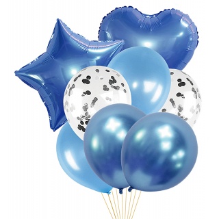 Zestaw balon&oacute;w PARTY GO, 45cm, 8 szt., niebieskie, Okolicznościowe, Gadżety