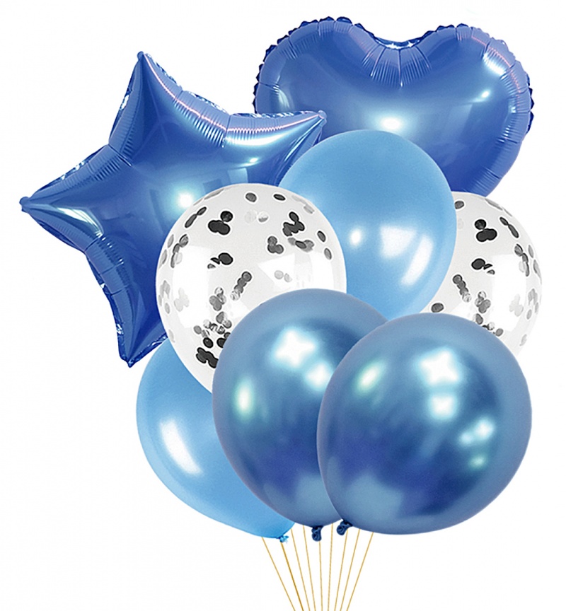 Zestaw balon&oacute;w PARTY GO, 45cm, 8 szt., niebieskie, Okolicznościowe, Gadżety