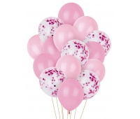 Zestaw balon&oacute;w PARTY GO, 25-30cm, 15 szt., r&oacute;żowe, Okolicznościowe, Gadżety