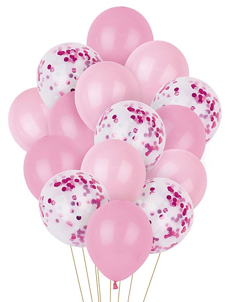 Zestaw balon&oacute;w PARTY GO, 25-30cm, 15 szt., r&oacute;żowe, Okolicznościowe, Gadżety