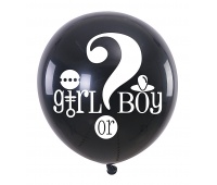 Balon z konfetti PARTY GO Girl Or Boy, 90cm, czarny, Okolicznościowe, Gadżety
