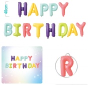 Balony PARTY GO Happy Birthday, 40cm, 13 szt., mix kolor&oacute;w, Okolicznościowe, Gadżety