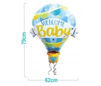 Balon PARTY GO Welcome Baby, 79cm, 1 szt., niebieski, Okolicznościowe, Gadżety