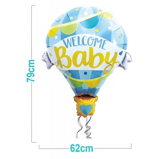 Balon PARTY GO Welcome Baby, 79cm, 1 szt., niebieski, Okolicznościowe, Gadżety